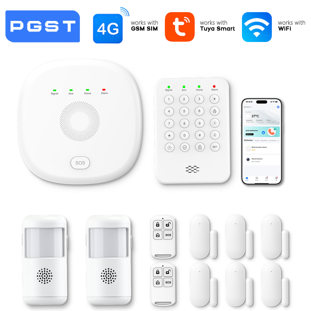 Smart Home Demo Kit - PGST ワイヤレス WiFi 警報システム スマートホームセキュリティキット ドアセンサー