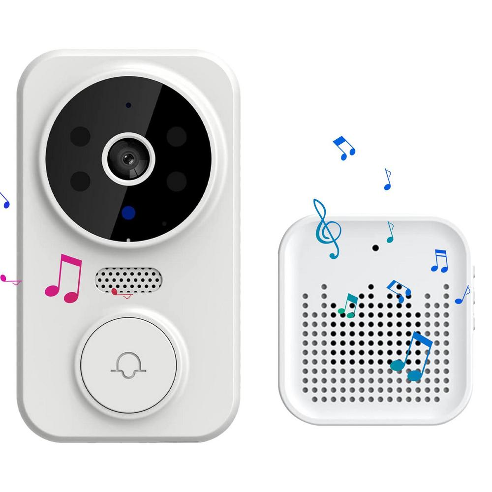 Video Doorbell - Tuyaアプリ 720P ワイヤレスWIFIドアベル 無料クラウドストレージ ビジュアルドアビューア 長時間スタンバイ