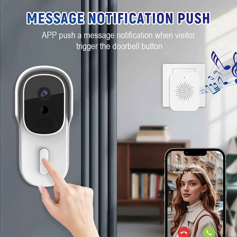 Video Doorbell - Tuya スマートビデオドアベル双方向インターホンモバイルアプリワイヤレス Wifi リモコンホーム監視 IP55 防水ドアベル