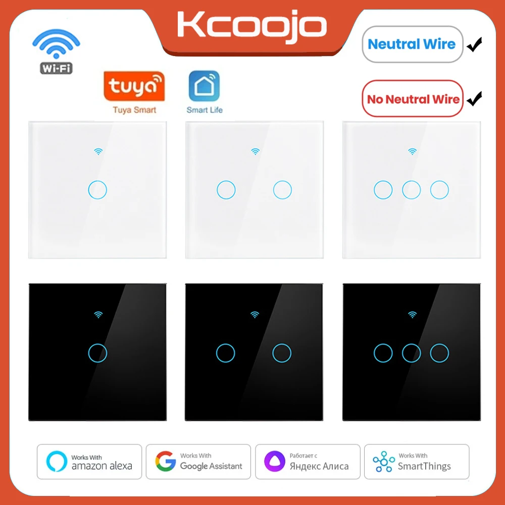 Smart Home Ac - Tuya Wifi EU スマートスイッチ 1/2/3/4Gang タッチライトスイッチ壁センサー