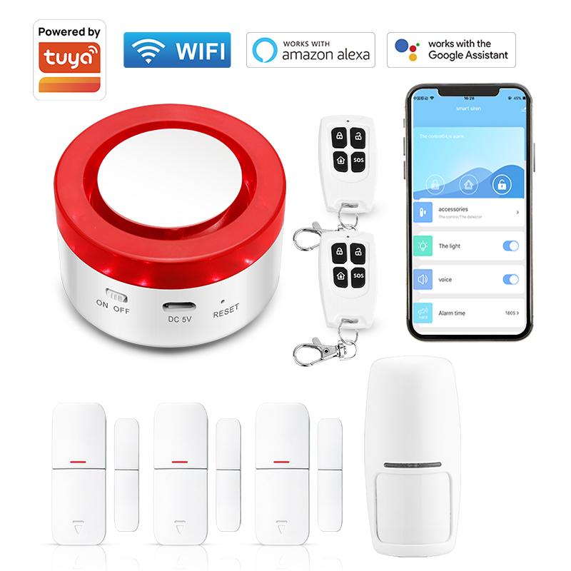 Smart Home Demo Kit - Tuya-ワイヤレスセキュリティアラームシステムキット,Wi-Fi,コネクテッドホーム,Alexaと互換性があり,Google Home