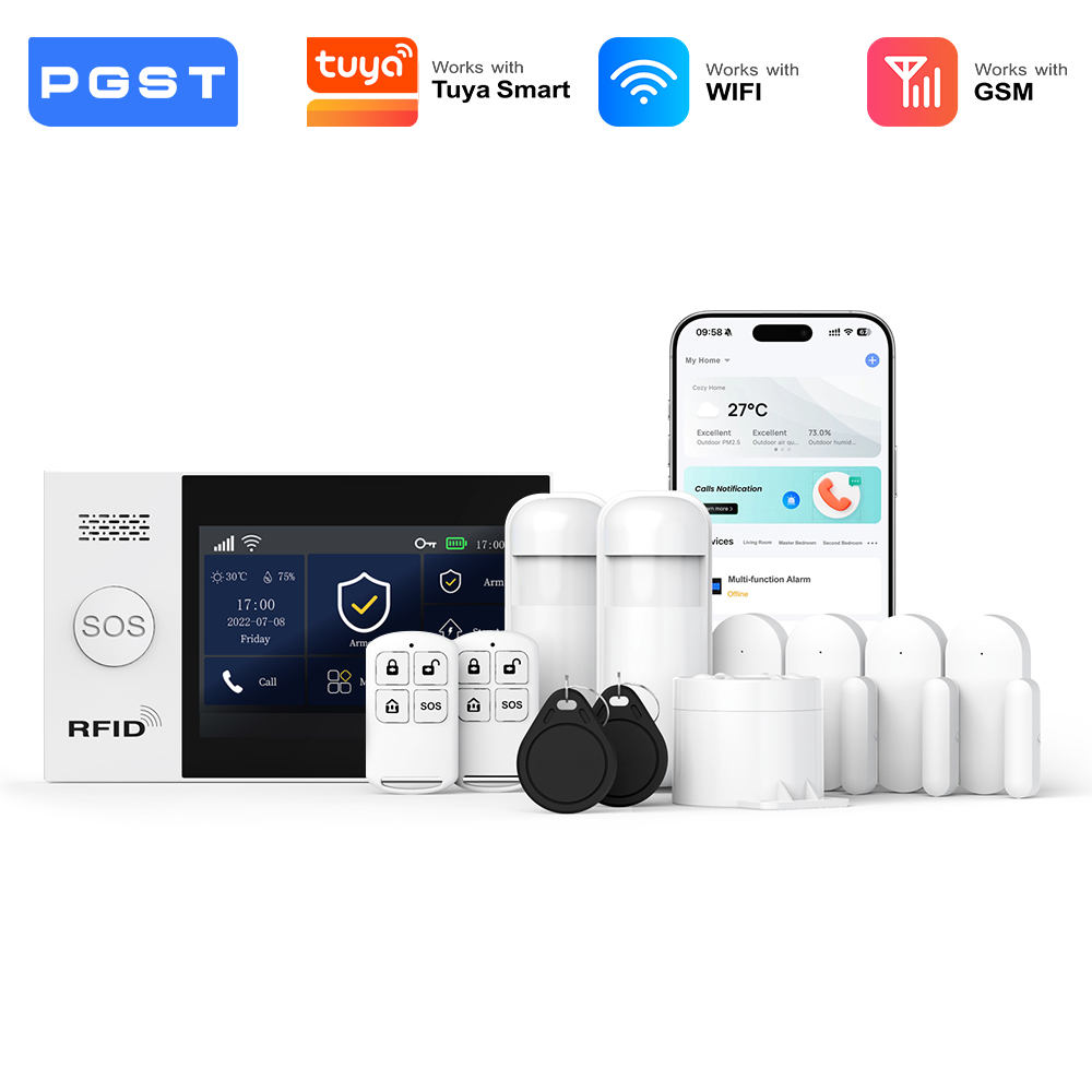 Smart Home Demo Kit - PGST 2G GSM WiFi 警報システムキット ワイヤレスホームセキュリティ保護システムセット
