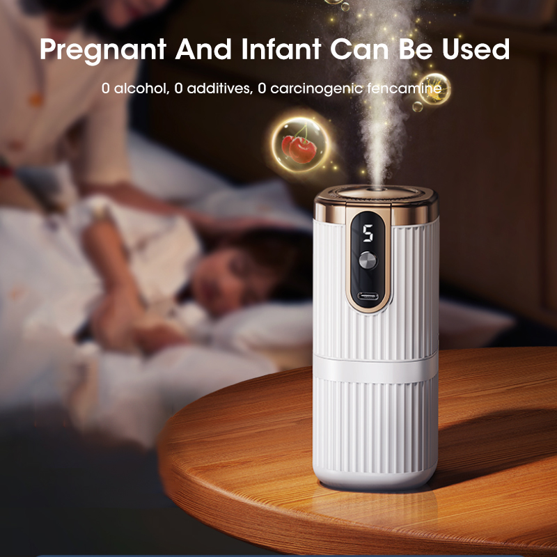 Smart Humidifier - USBスマート香水加湿器全自動エッセンシャルオイルディフューザー5段階アロマセラピーマシン（家庭用・車用消臭）