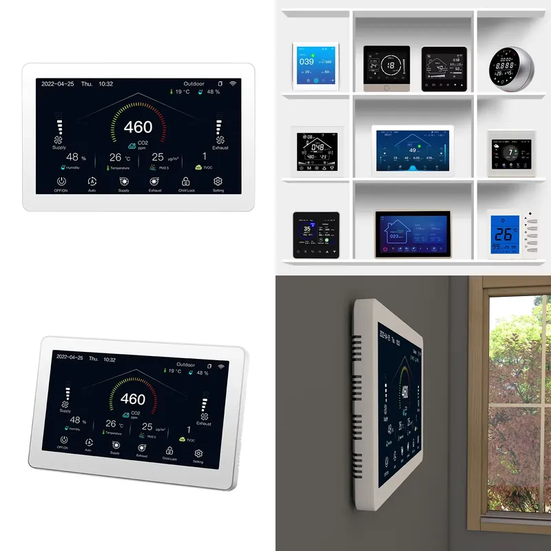 Smart Home Ac - HRV ERV MVHR HVACシステムコントローラー、AC EC DCファン対応、7インチスマートホームWIFI