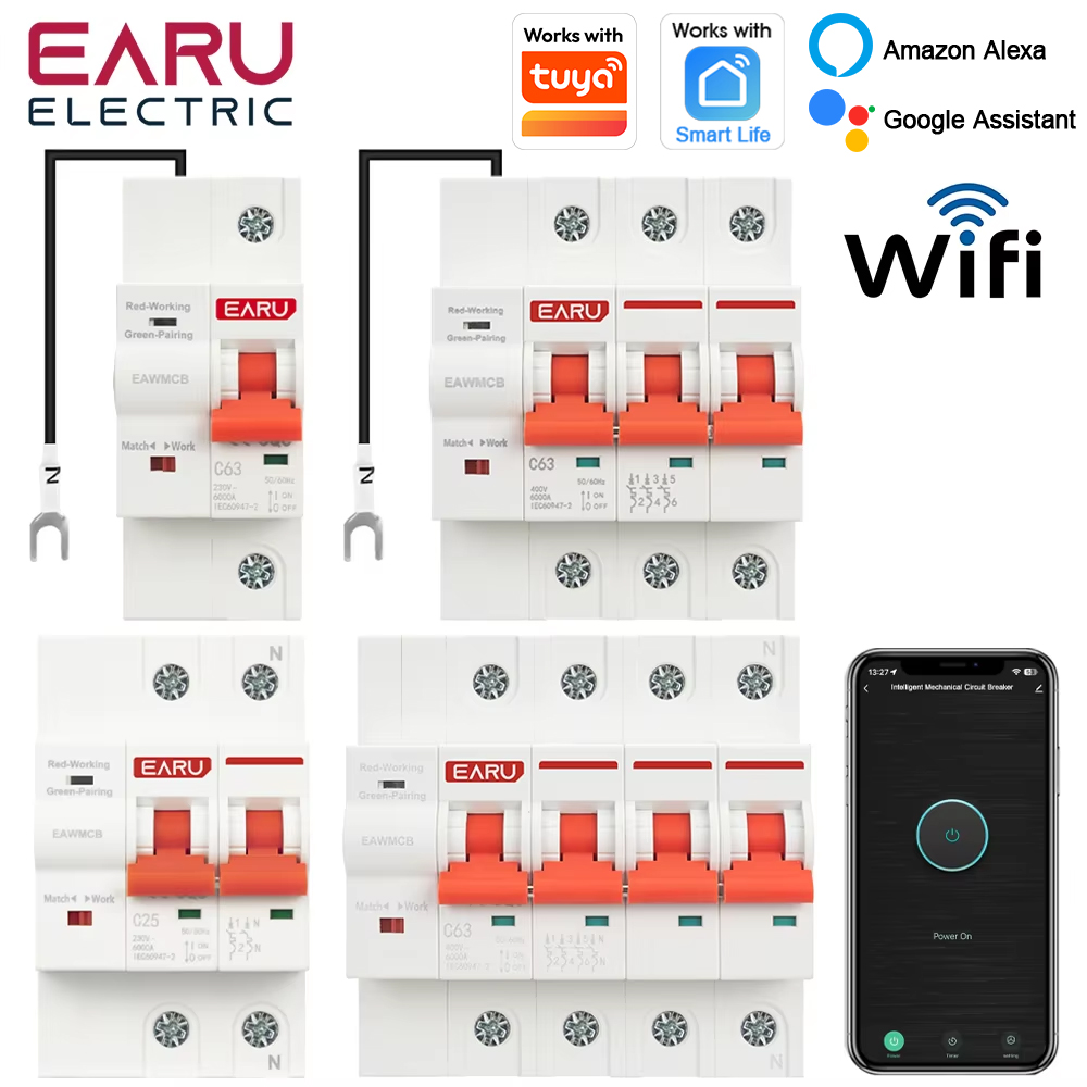 Smart Home Demo Kit - Tuyaアプリ対応 WiFiスマートサーキットブレーカー MCB 1/2/3/4P 63A 100A