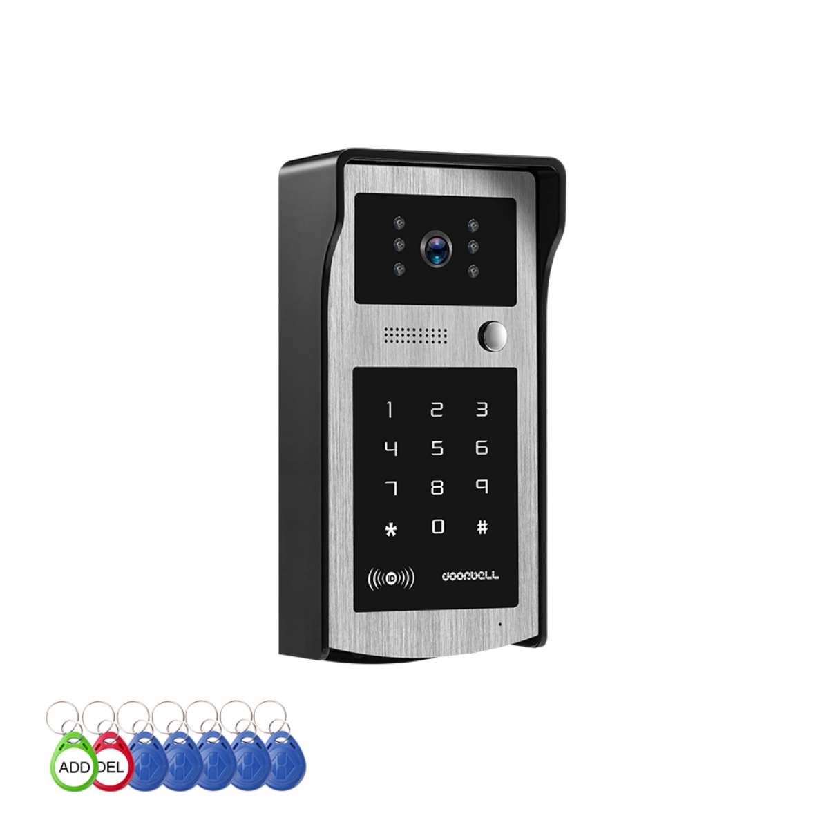 Video Doorbell - ビデオインターホンシステム屋外ユニットドアベル広角防水ナイトビジョン機能付きパスワード/IDカード対応
