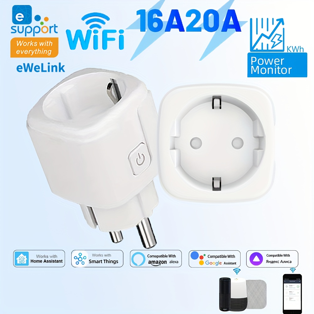 Smart Home Europe - EWeLink スマート WiFi ソケット EU リモートコントロール/タイマー