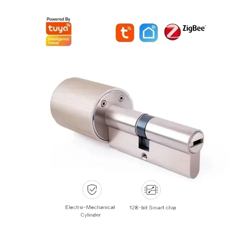 Smart Home Europe - Tuya スマートロックシリンダー電子キーワイヤレス WIFI Zigbee ロックコアインテリジェント暗号化ドア EU