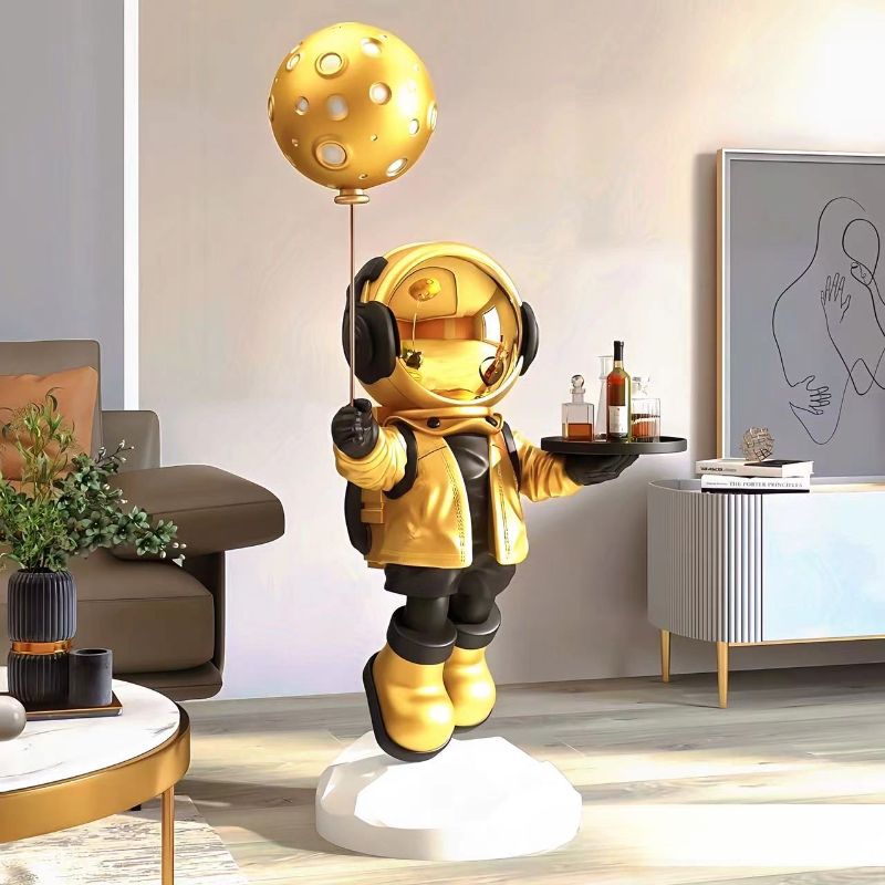 Smart Home Europe - 大型のクリエイティブな宇宙飛行士の置物、スマートホームデコレーション、Bluetoothスピーカー機能付き