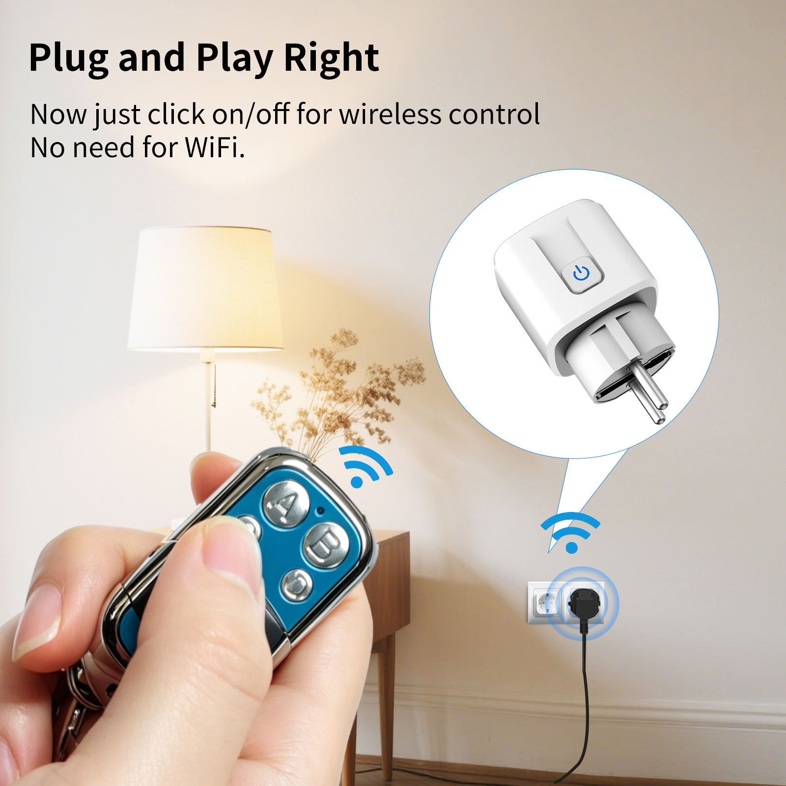 RF433スマートプラグEU FRワイヤレスソケットリモコン - Smart Home Europe のレビューと価格