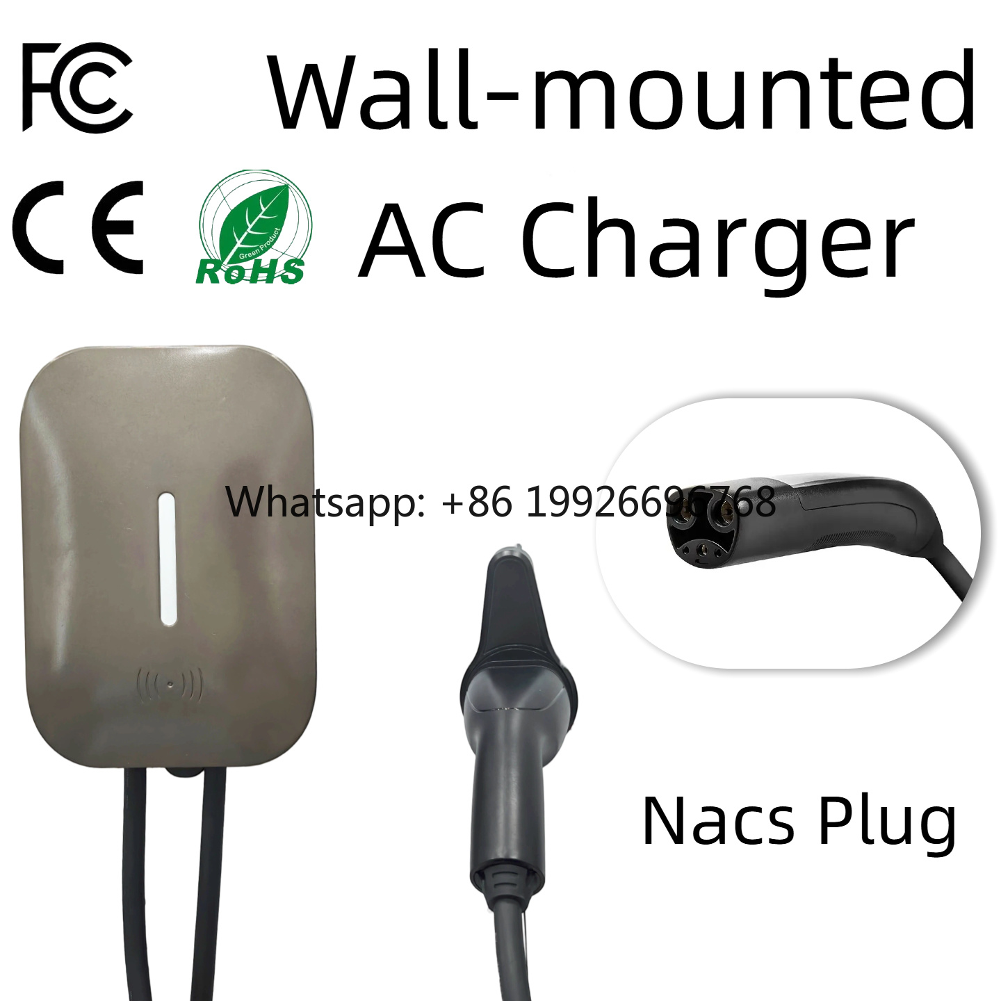 新型NACS壁掛け式電気自動車AC充電器 250V 12KW - Smart Home Ac のレビューと価格
