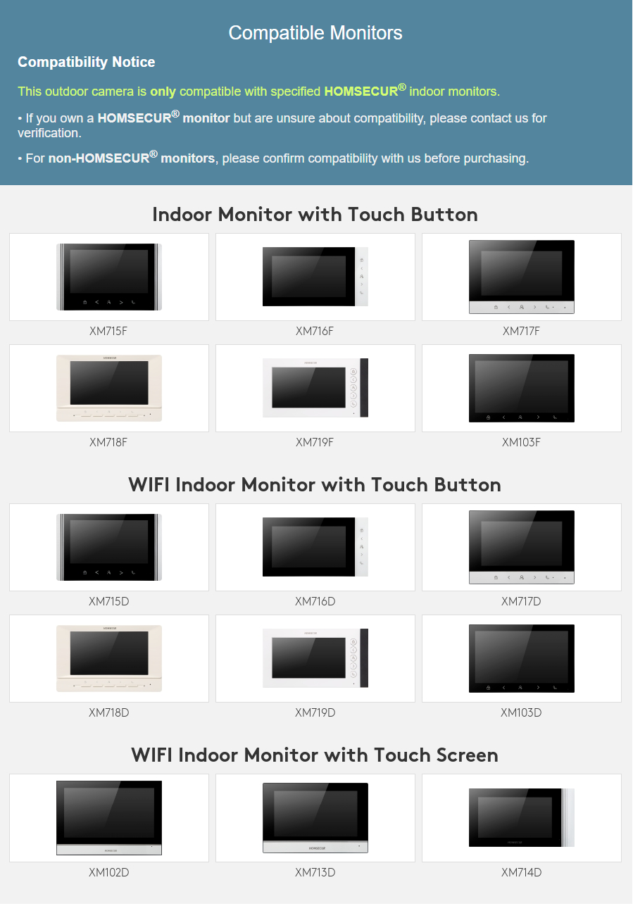 (単体ではありません) HOMSECUR MAL-3-AHD - Video Doorbell のレビューと価格