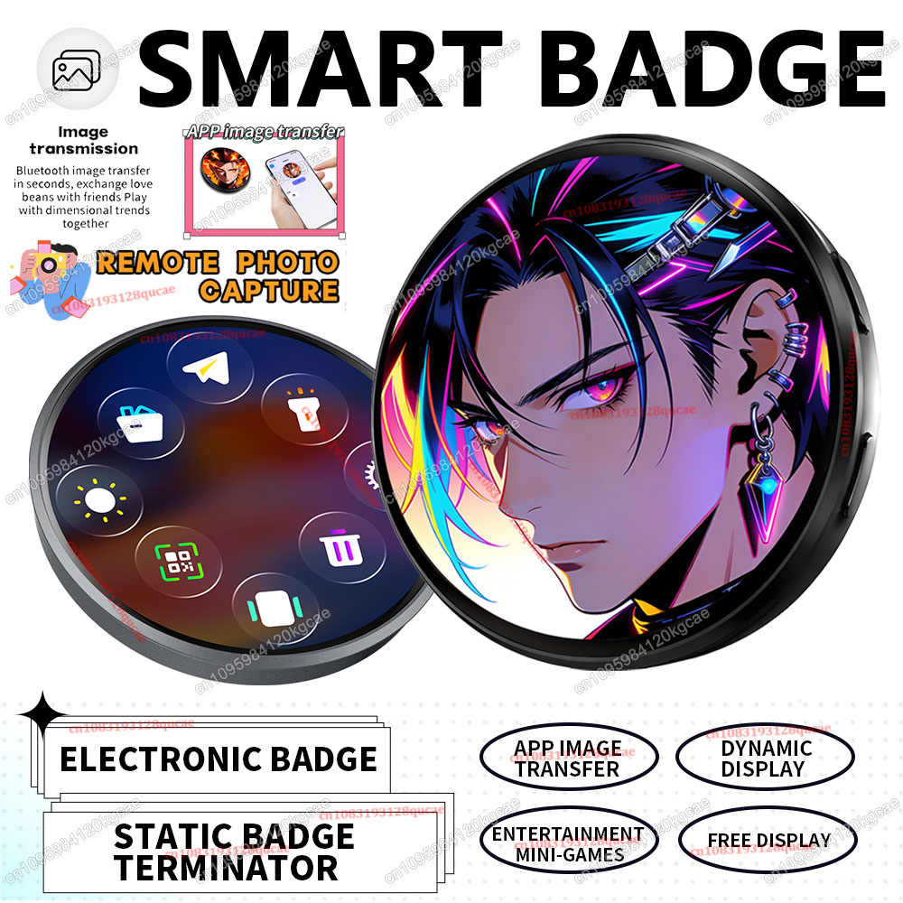 新しいアニメEバッジディスプレイピンタッチスクリーンLEDボ - Smart Home Icon のレビューと価格