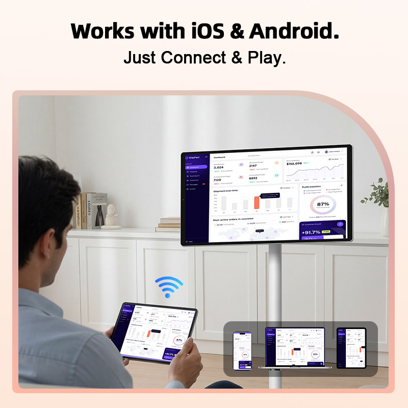 21.5インチIPS Android TVテレビ 可動式イン - Smart Home Ac のレビューと価格