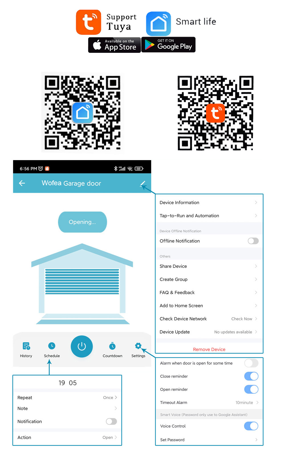 Wofea Tuya スマート WIFI 2.4G ガレージ - Smart Home Europe のレビューと価格